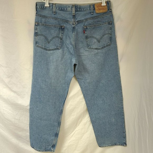 LEVIS 550 Mens 40x30 Relaxed Fit Straight Fit Medium Wash Denim Blue Jeans  - Picture 6 of 11